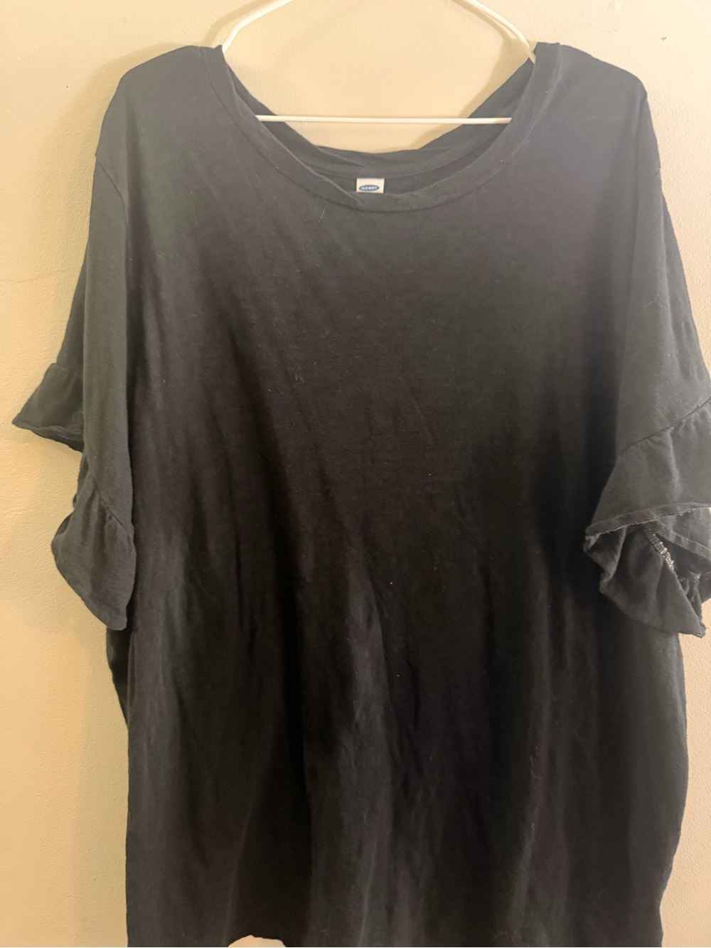 Old Navy Black Short-Sleeve Ruffle Tee